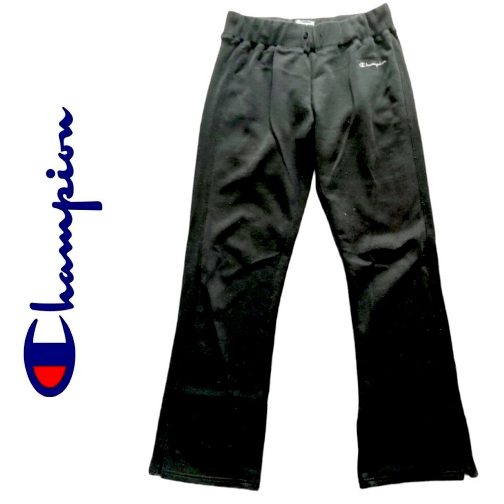 CHAMPION blk cotton drawstring sweatpants joggers
